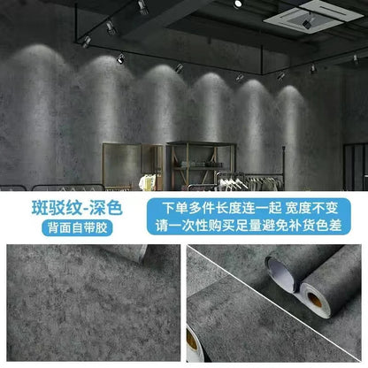 Vinyl Waterproof Self-Adhesive Wallpaper Vintage Cement Gray Wall Contact Paper,Store Bedroom Livingroom Renovation Stickers pvc