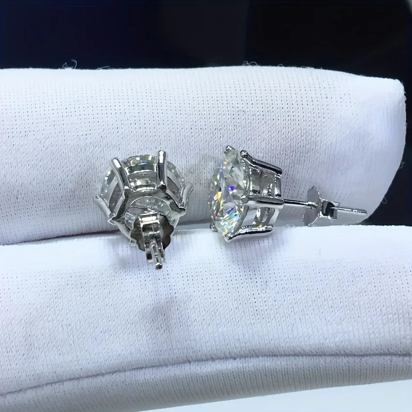 Premium 0.5-3ct Moissanite Diamond Stud Earrings for Women Original 925 Sterling Silver Screw Back Women Moissanite Earring