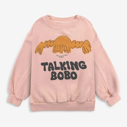Korean INS 2024 Children's Autumn Winter Long Sleeve O-Neck Sweatshirt Cute Tops for Girls And Boys Baby Sweaters Kids Clothing