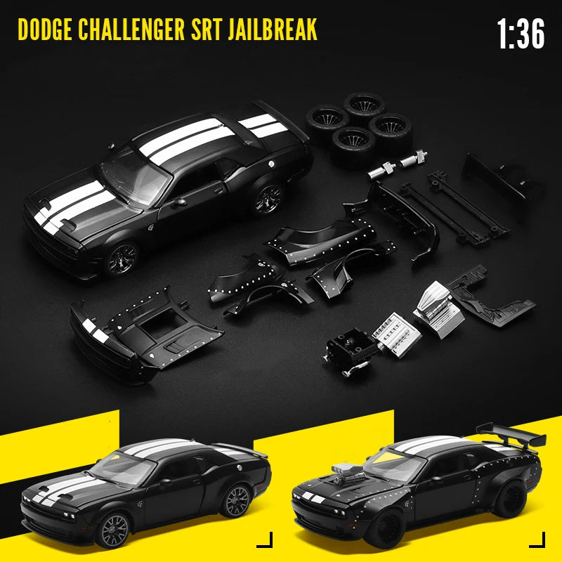 CCA MSZ 1:36 2022 Dodge Challenger SRT Jailbreak Alloy Toy Car Model Racing Alloy assembly series sports cars Fitting styles