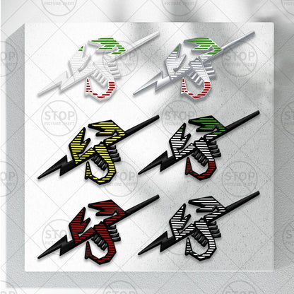 Car Sticker Lightning Scorpion Logo 3D Decal Grille Body Side Badge Rear Trunk Emblem For 500 595 Abarth Punto 695 124 Spider