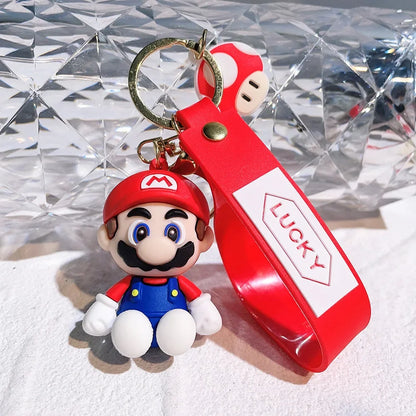 Mario Keychain Mario Bros Luigi Figure Toad Yoshi Bowser Action Figure Model Cartoon Bag Doll Pendant Toys Gift