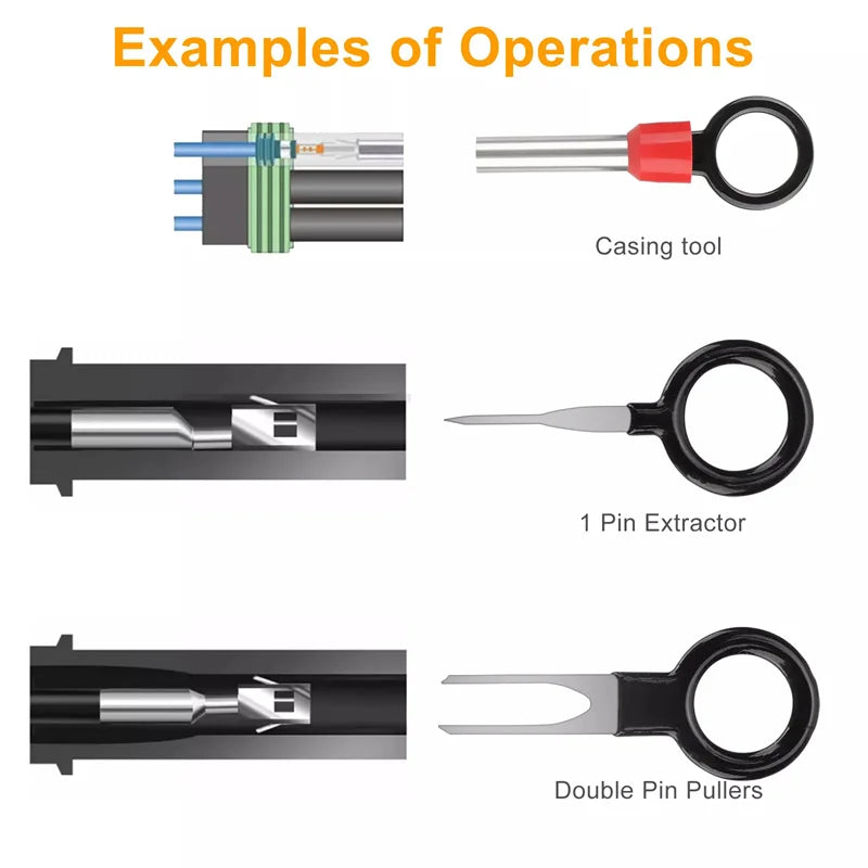 New 100Pcs Car Terminal Removal Repair Tools Electrical Wiring Crimp Connector Pin Extractor Kit Keys Automotive Plug Pullers