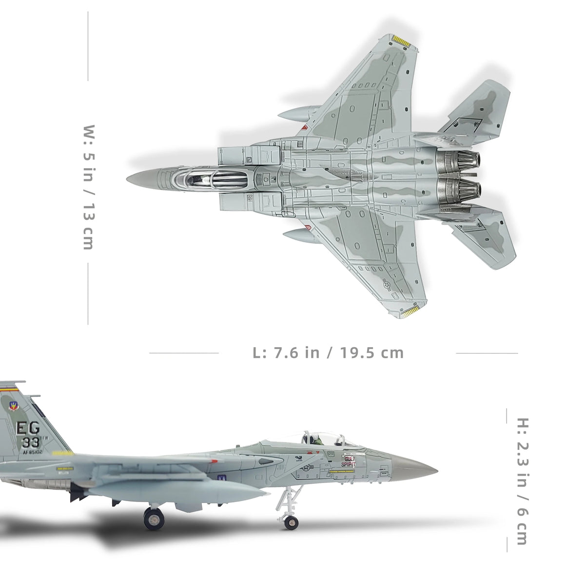 NUOTIE 1/100 F-15C Eagle Metal Airplane Model Kits with Stand Gulf Spirit Diecast Alloy Fighter Model