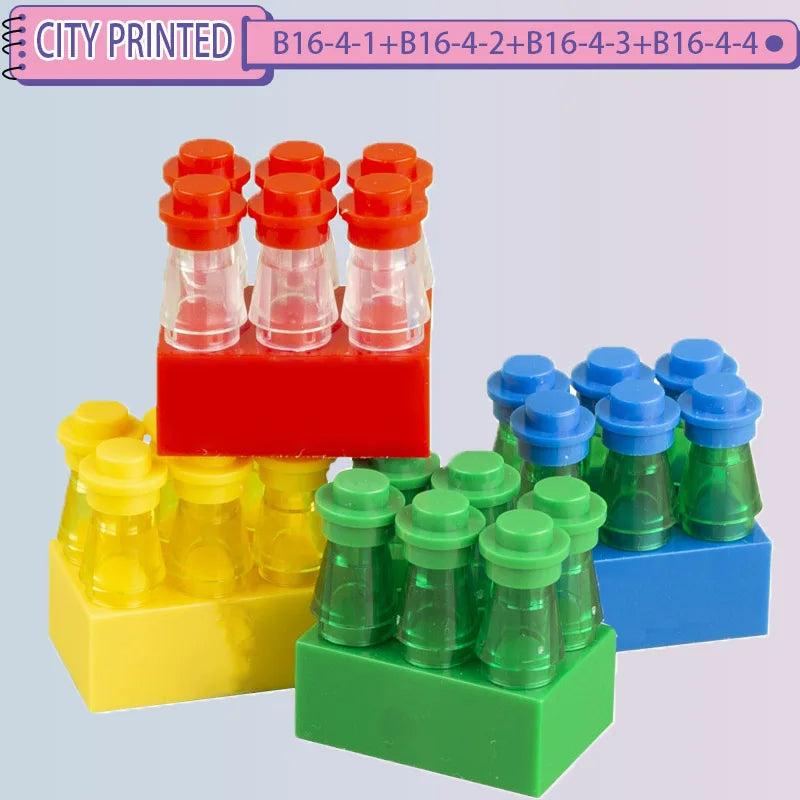 DIY City Tiles Printed Building Blocks Street View Ghost Pumpkin Medical Stretcher Music Package Bricks Christmas Halloween Toys