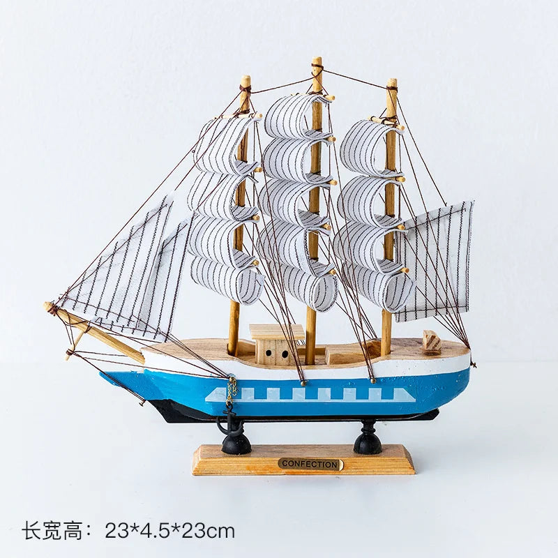 Wooden Sailboat Model Handcrafted Coastal Nautical Decor Table Centerpiece For Living Room Office Desk Gift For Adults And Teens