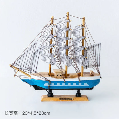 Wooden Sailboat Model Handcrafted Coastal Nautical Decor Table Centerpiece For Living Room Office Desk Gift For Adults And Teens