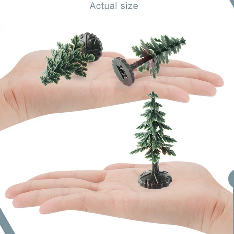 10PCS Miniature Chrismas Tree Simulation Pine Trees DIY Chrismas Decoration For Dollhouse Desktop Scene Layout New Year Kid Gift