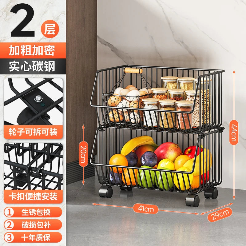 주방수납 Rolling Storage Cart Multipurpose Rustproof Modern Storage Cart Kitchen Multi-layer Trolley with Wheel Kitchen Furniture