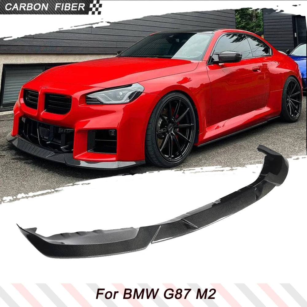 Real Carbon Fiber Car Front Lip Spoiler for BMW 2 Series G87 M2 Coupe 2022 2023 Car Front Body Kits Lip Chin Guard Protector
