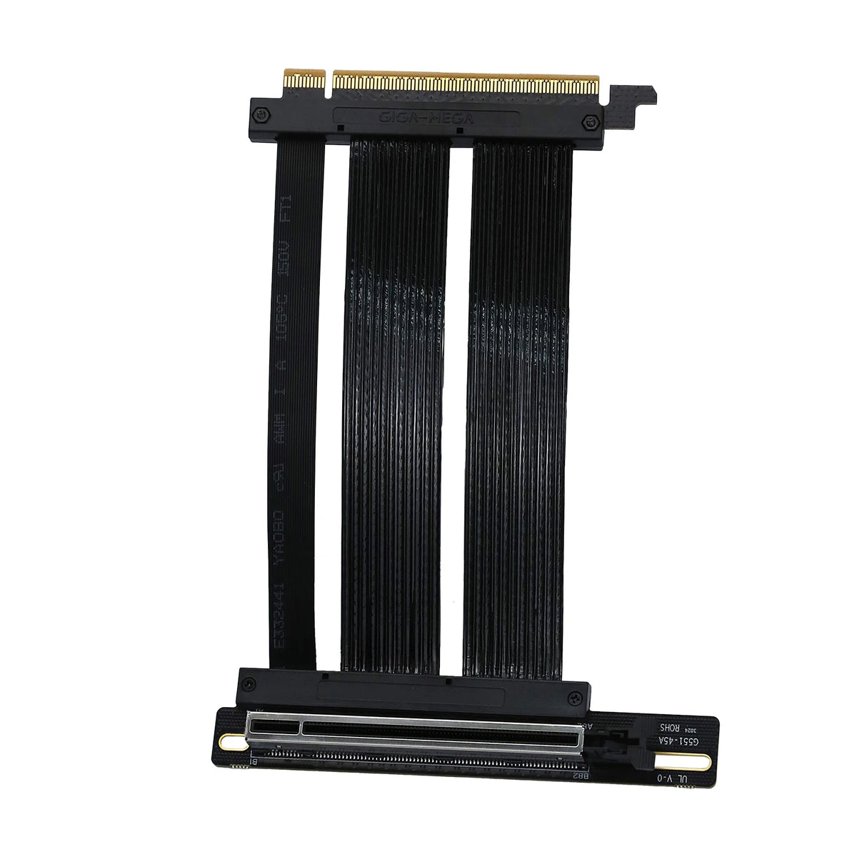 PCIe 5.0 X16 GPU Riser Cable Gen5 Right Angle Graphics Card Extension Cable 128GB/s for Vertical Mount PC