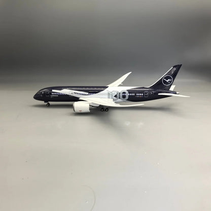 43CM model planes Lufthansa 787 German 100years Diecast  Airplane Model Kits Resin W Light and Wheel Collectible for Aviation