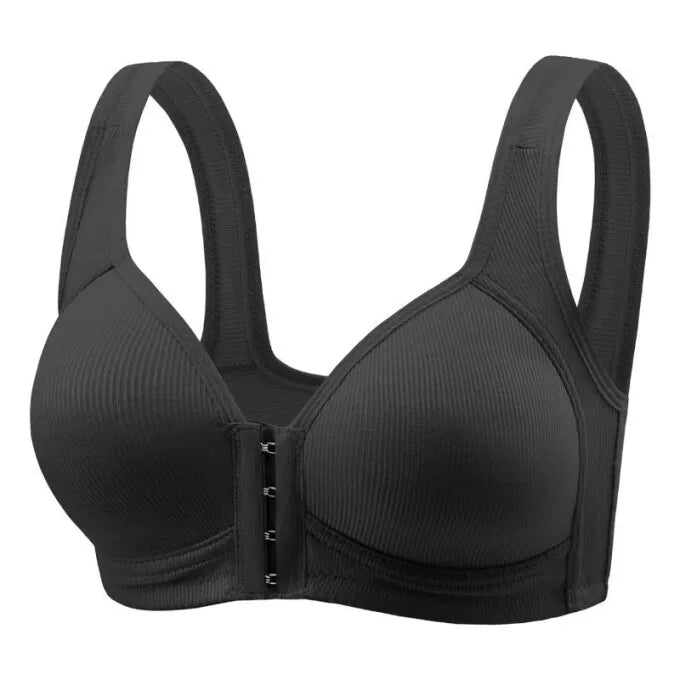 FallSweet Wire-Free Front Closure Bra for Women Seamless Full Coverage Bra Fixed Cups Large Size Comfort Underwear Mom Lingeries