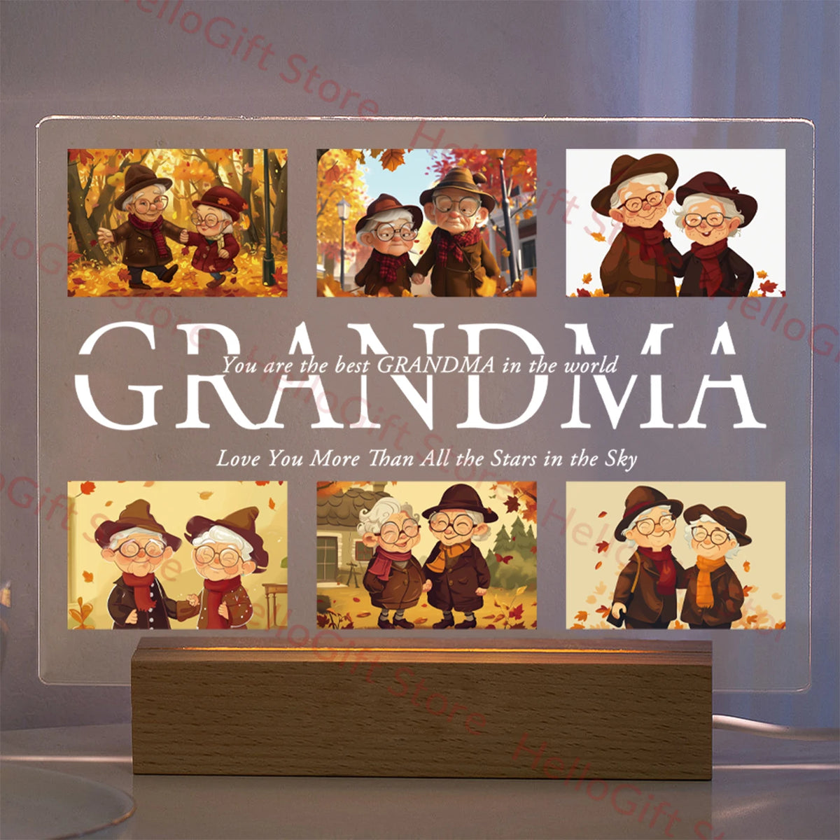 Personalized Custom Photo Text 3D Acrylic Lamp Customized Bedroom NightLight for MOM DAD LOVE Family Birthday Christmas Day Gift