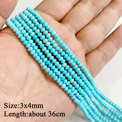 Blue Turquoise Stone Bead Irregular Round Oval Square Heart Loose Spacer DIY Beads Fit Jewelry Making Bracelet Necklace Handmade
