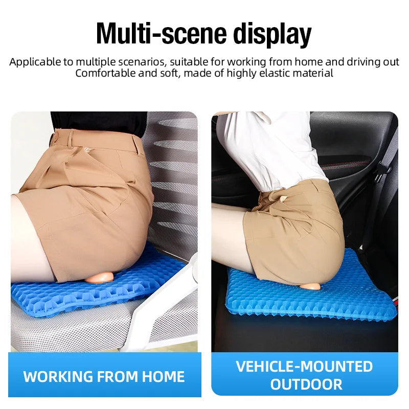 Soft and Elastic Silicone Multi-Purpose Car Seat Cushions, Detachable Covers with Durable Zippers, Anti-Slip and Decorative for
