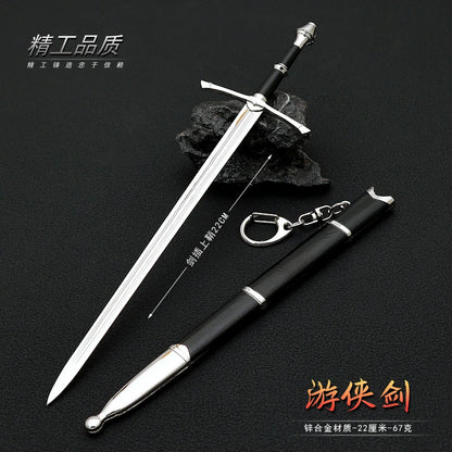 22cm LoTR Series Sting Glamdring Narthil Thranduil's Keychain Movie Peripherals 1:6 Sword Model Ornaments Key Rings