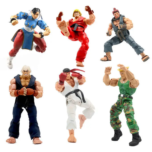 NECA Street Fighter wihte Ryu red Ken Chun Li Gouki Guile with replacement hand PVC Action Figure Model Toy In Stock with box