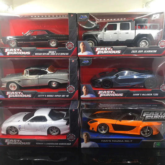 JADA 1:24 Fast Furious Series GTR 350Z EVO RX7 S2000 Challenger WRX STI Limited Simulation Alloy Static Car Model Toy Gift