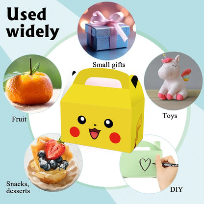 Pokemon Candy Box Birthday Party Decor Pikachu Paper Gift Bags Pokeball Handle Gift Packaging Box Baby Shower Kids Party Favors