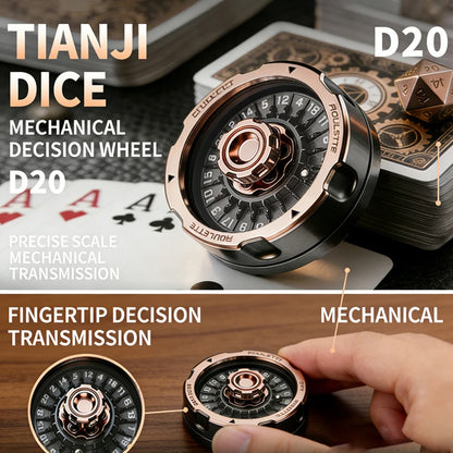 D20 Dice Lucky Roulette Spinning Wheel Fidget Toy Anti Stress Anti Anxiety EDC Toy Desk Gadget DND RPG Table Game Decompression