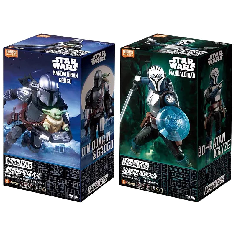 Original Blokees Star Wars Champion Class The Mandalorian & Grogu Assembly Movable Action Model Figures Collection Peripheral