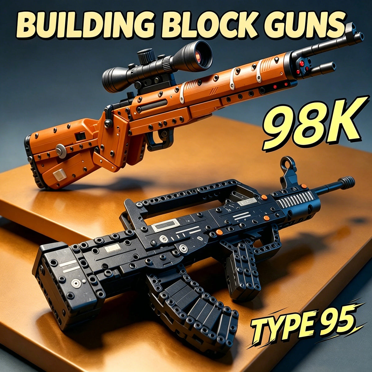 Building Blocks Gun Kar98k Sniper Rifle Type 95 Assault Rifle AK47 Military Bricks Boys DIY Assembly Toy Christmas Gift