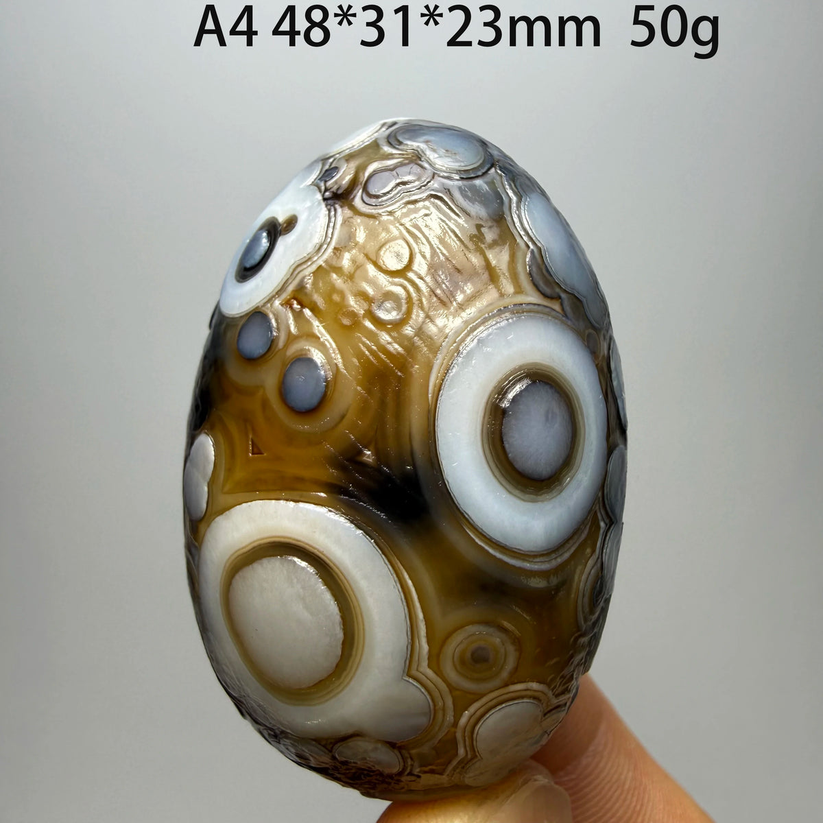 Natural Sardonyx Agate Alxa Gobi Eye Mineral Specimen Energy Crystal Chakra Reiki Healing Stone for Garden Home Decor  A4-2-24