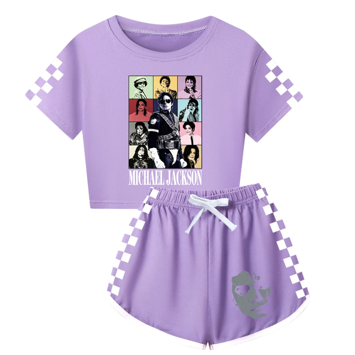 International celebrity children's short sleeved shorts and long sleeved Boy Girl Michael Jackson pajamas set