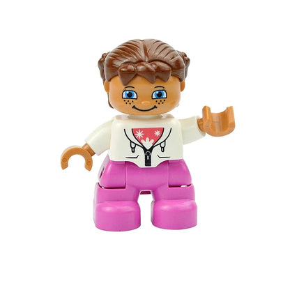 Figures Dolls Big Size Building Blocks Family Action Workers Doctor Police Farmer Compatible Large Bricks Duploes Kid Toys