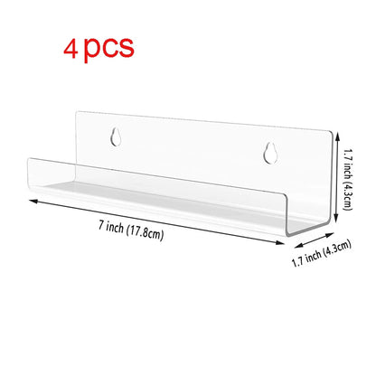 2/4/6/8pcs Clear Vinyl Record Shelf Wall Mount Holder Wall Acrylic Album Record Holder Display Your Daily LP For Home Decor