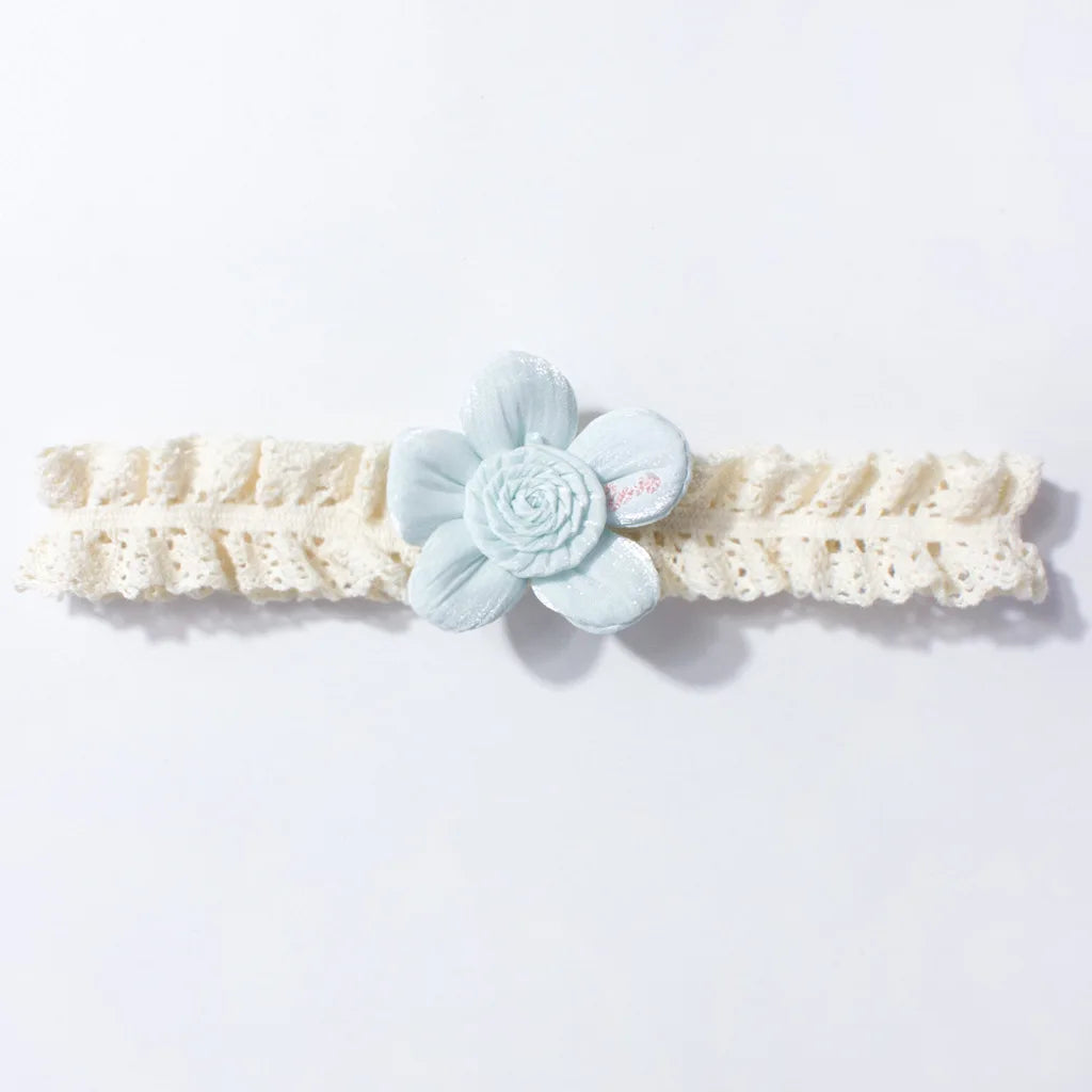 New Baby Hair Accessories Cute Flower Lace Elastic Headband for Infants Children's Fontanelle Protection