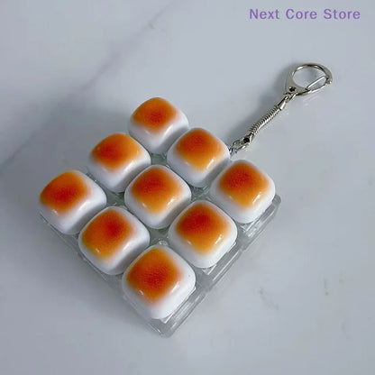 [NC]1PC Caramel Bread Keyboard Stress Relief Button Light Keycap Backpack Pendant Keychain For Office Adult Accessory[NC]