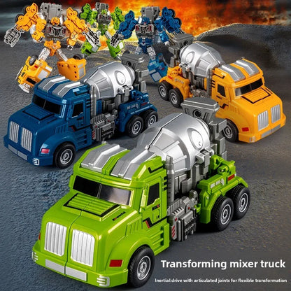 Boy Mecha Model Engineering Mixer Transformed into Robot Children's Deformation Toys Birthday Gift