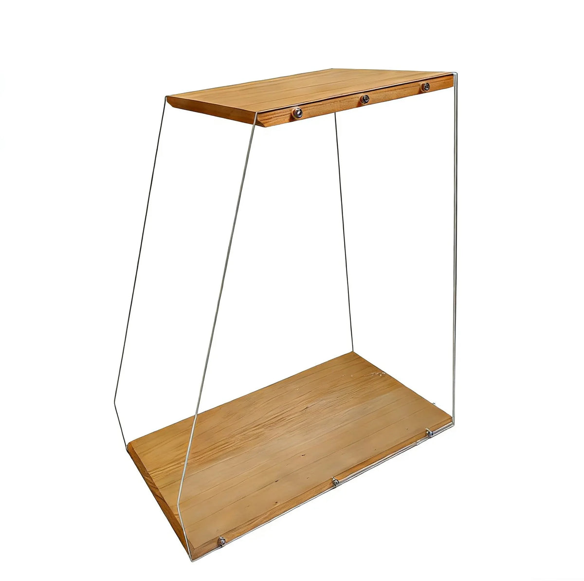 Wooden Record Rack Tabletop Ornament Transparent Vinyl Record Display Rack Tape Book Storage Box Solid Wood Storage Rack