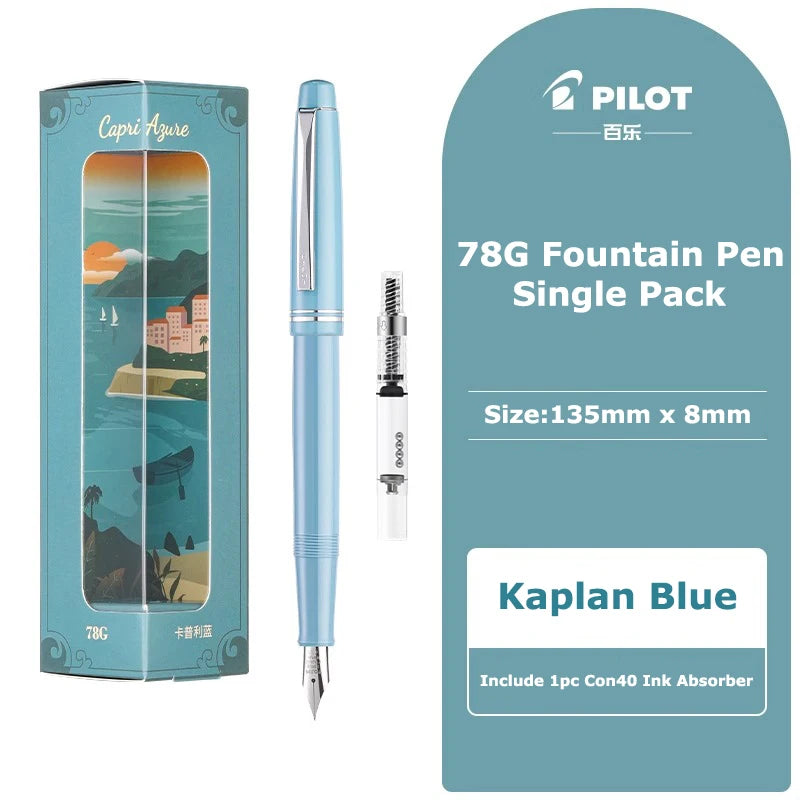 PILOT 1pcs Japan Fountain Pen FP-78G High-end Writing Stationery EF/F/M Iridium Pen Tip Luxury Gift Box Student Smooth Writing