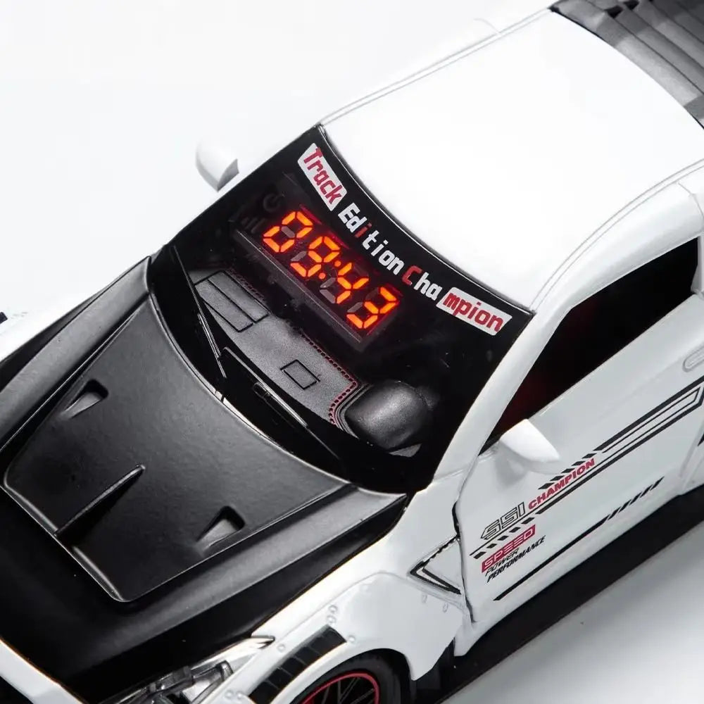 Rechargeable Hypercar Alarm Clock LED Display Alloy Body Sports Car Alarm Clock Spray Effect Water Addable Supercar Alarm Clock