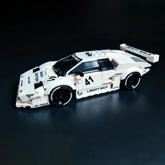 New MOC Speed Series City Racing Car White Model Building Blocks DIY Modular Car Assembly Racing Toy Adult Collectible Gift