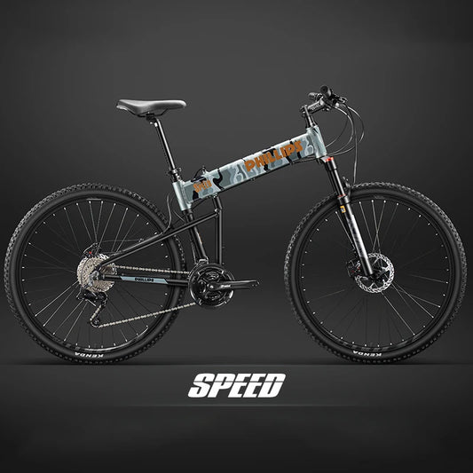 26inch 27.5inch Folding Mountain Bike Axle Fold Racing Bicycle Foldable Mountain Bicycle Shock Absorbing MTB Axial Folding Bike
