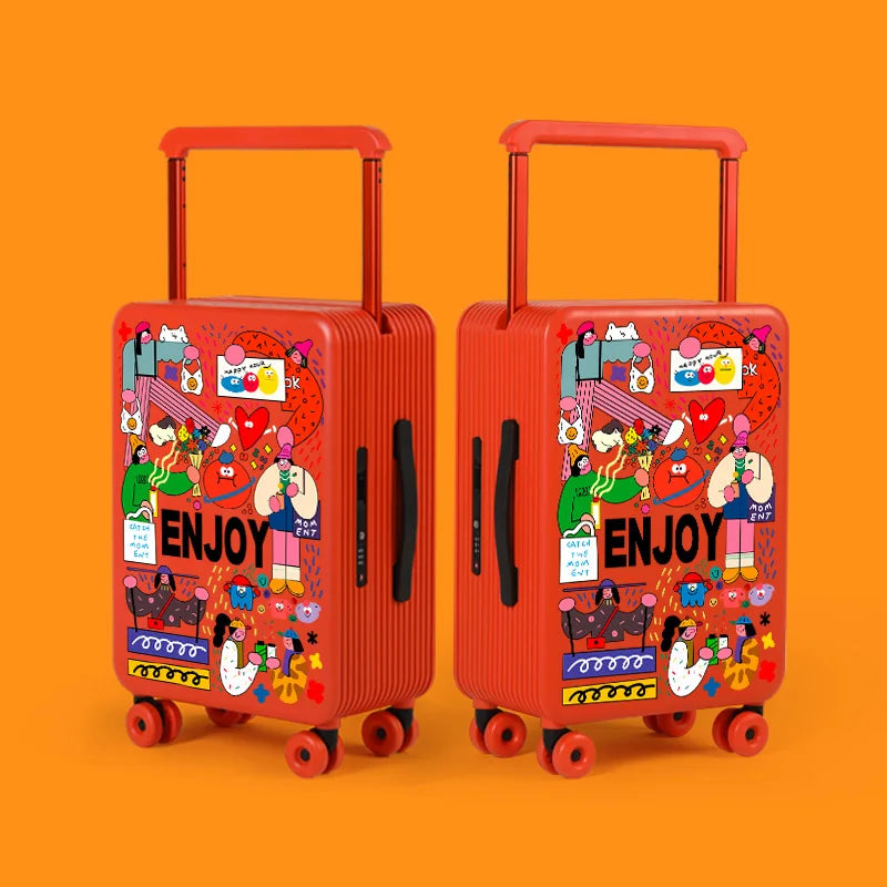 KLQDZMS Luggage High Quality 20"24"26 Inch Boarding Box Large Capacity Trolley Case Students Password Box Women's Suitcase