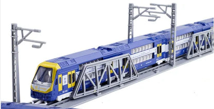1: 87 alloy double section train and tram models,double-layer subway and high-speed rail toys,children's toys,wholesale
