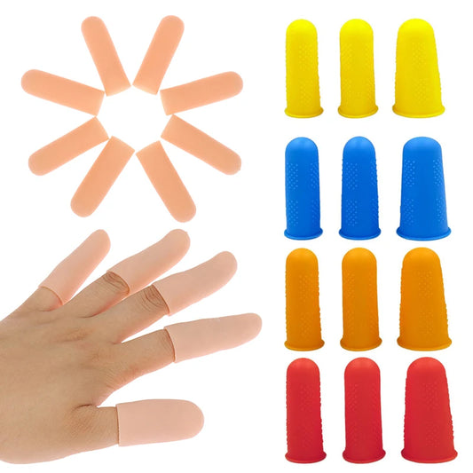 3/10pcs Finger Protector Anti-cut Silicone Gel Tube Hand Bandage Heat Resistant Finger Sleeves Great Cooking Kitchen Tools