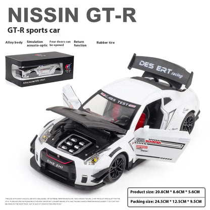 Large Size 1:24 Simulated Nissan GTR-r35 Car Model Sports Car Model Simulation Alloy Car Model Toy Collection Gift