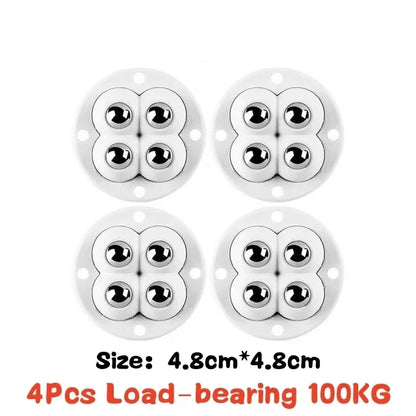 4Pcs Furniture Casters Wheels Heavy Duty Ball Pulley Self Adhesive Stainless Steel 360° Rotation Universal Wheel Load 20/200Kg