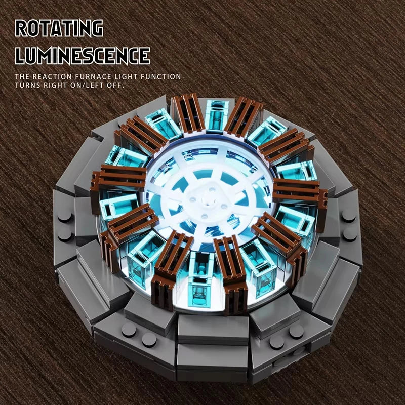 Superheroes MOC Building Blocks Sets Iron Core Reaction Furnace Creative Bricks Building Toys for Adult Gifts Room Decoration