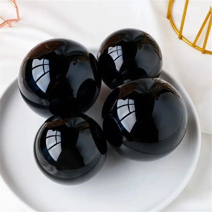 Natural Black Obsidian Sphere Large Crystal Ball Healing Stone Gemstone 30/40/50mm obsidian crystal decorative glass Home Decor