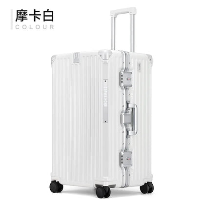 COLENARA High Quality Suitcase Aluminum Frame Large Capacity Trolley Case Cart Travel Bag 24"26"28"30 Inch Rolling Luggage