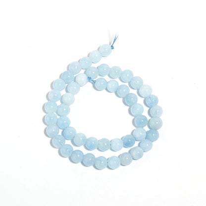 Natural Aquamarines Stone Beads 4 6 8 10mm Light Blue Round Loose Stone Beads For Jewelry Making DIY Bracelets Necklace Supplies