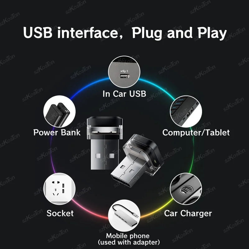 Universal USB Car Interior Ambient Atmosphere Light LED Lights Laptop Decoration Car Interior Accessories Mini USB LED Light
