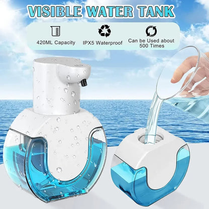 420ML P10 Large Capacity Light Display Desktop Or Wall-Mounted Waterproof USB Rechargeable Automatic Smart Sensor Soap Dispenser